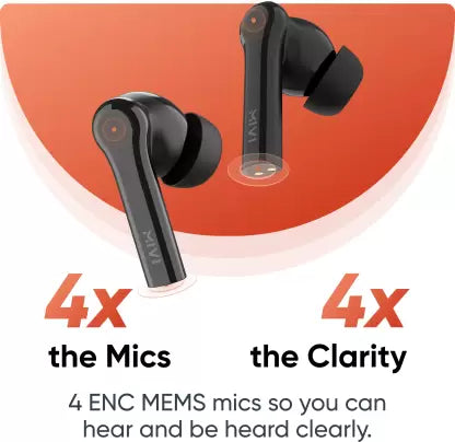 Mivi DuoPods F60 ENC with 50+ Hrs Playtime| Made in India | Powerful Bass | 4 Mics Bluetooth Headset (Black, True Wireless) Mivi DuoPods F60 ENC with 50+ Hrs Playtime| Made in India | Powerful Bass | 4 Mics Bluetooth Headset (Black, True Wireless)